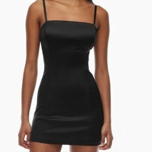 Aritzia Babaton Elegant Black Satin Dress
